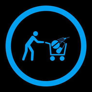 Tıbbi alışveriş yuvarlak vektör simgesi