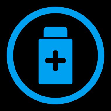 İlaç şişe yuvarlak vektör simgesi