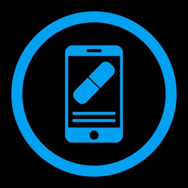 İlaç Online bilgi yuvarlak vektör simgesi