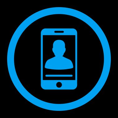 Mobil iletişim yuvarlak vektör simgesi