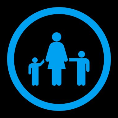 Anne ve çocuk yuvarlak vektör simgesi