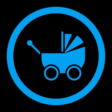 Çocuk arabası yuvarlak vektör simgesi