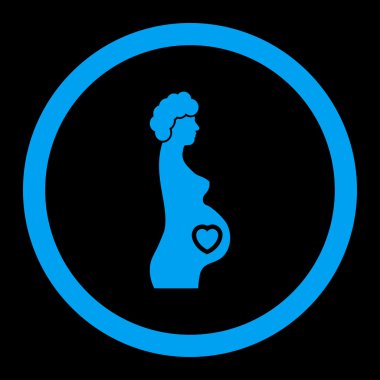 Hamile kadın yuvarlak vektör simgesi