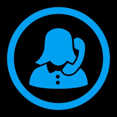 Resepsiyonist yuvarlak vektör simgesi