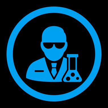 Bilim adamı yuvarlak vektör simgesi