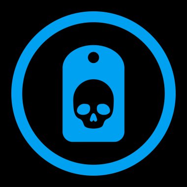 Kafatası etiket yuvarlak vektör simgesi