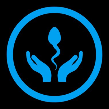 Sperm bakım yuvarlak vektör simgesi