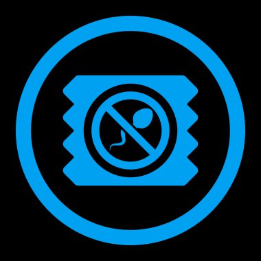 Sperm öldürücü prezervatif yuvarlak vektör simgesi