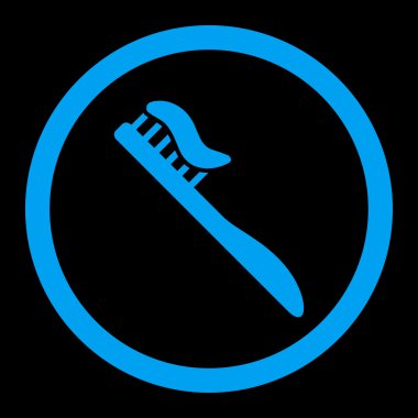 Diş fırçası yuvarlak vektör simgesi