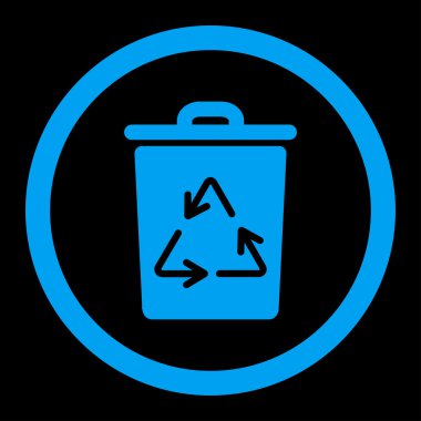 Çöp tenekesi yuvarlak vektör simgesine