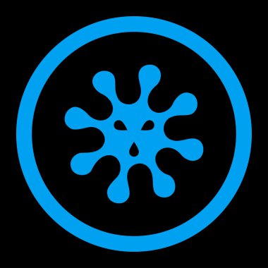 Virüs yuvarlak vektör simgesi