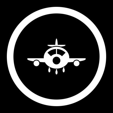 Uçak yuvarlak vektör simgesi
