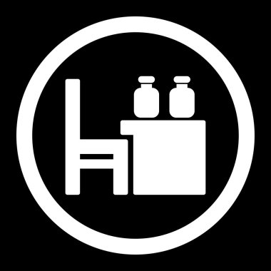 Eczacı tablo yuvarlak vektör simgesi