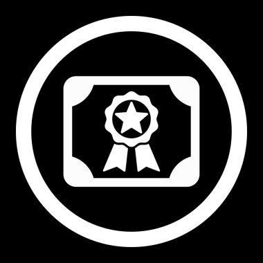 Ödülü Diploma yuvarlak vektör simgesi