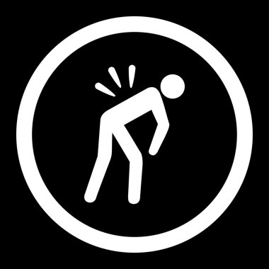 Sırt ağrısı yuvarlak vektör simgesi