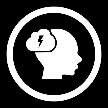 Beyin fırtınası yuvarlak vektör simgesi