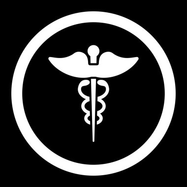 Caduceus yuvarlak vektör simgesi