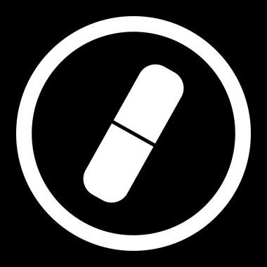 Kapsül yuvarlak vektör simgesi