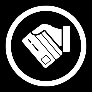 Kartı ödeme yuvarlak vektör simgesi