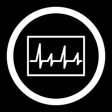 Kardiyogram yuvarlak vektör simgesi