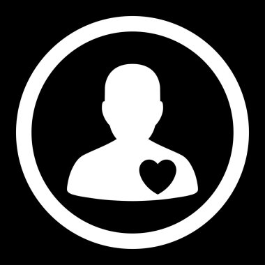 Kardiyoloji hasta yuvarlak vektör simgesi