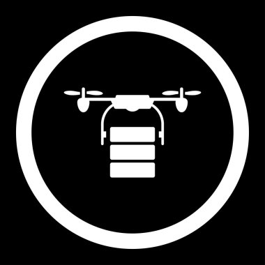 Kargo uçağı yuvarlak vektör simgesi