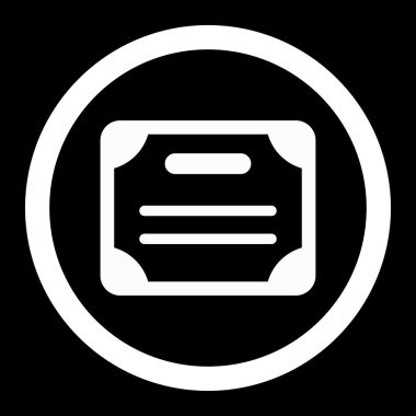 Sertifika yuvarlak vektör simgesi