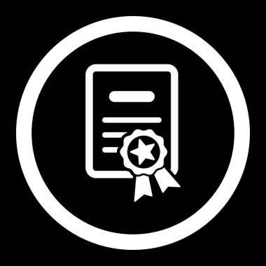 Onaylı Diploma yuvarlak vektör simgesi