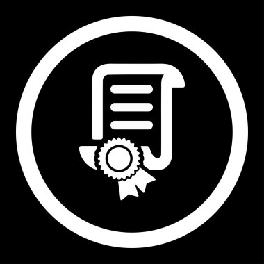 Sertifikalı kaydırma belge yuvarlak vektör simgesi