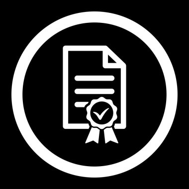 Sertifikalı yuvarlak vektör simgesi