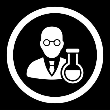 Kimyager yuvarlak vektör simgesi