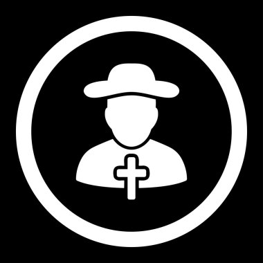 Rahip yuvarlak vektör simgesi