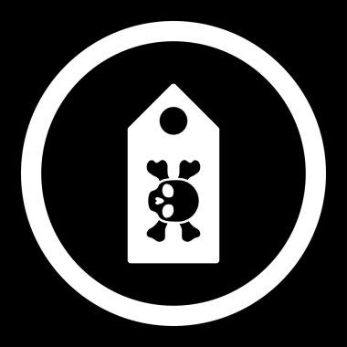 Ölüm etiket yuvarlak vektör simgesi