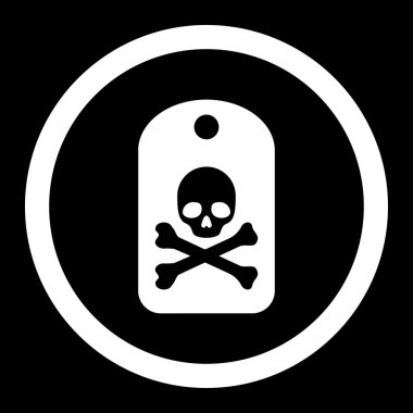 Ölüm etiket yuvarlak vektör simgesi