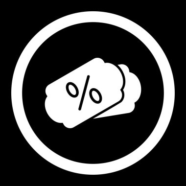 İndirim kuponları yuvarlak vektör simgesi