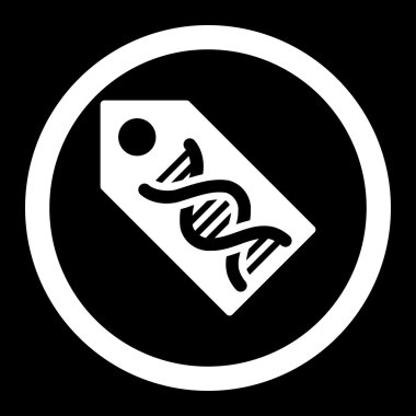 DNA işaret yuvarlak vektör simgesi