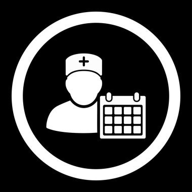 Doktor randevu yuvarlak vektör simgesi