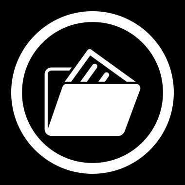 Belge klasörü yuvarlak vektör simgesi