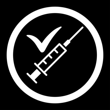 Yapılan aşılama yuvarlak vektör simgesi