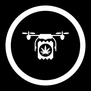 Uyuşturucu uçağı teslim yuvarlak vektör simgesi