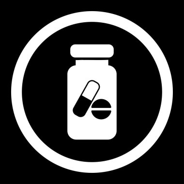 Uyuşturucu Phial yuvarlak vektör simgesi