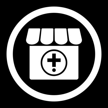 Eczane yuvarlak vektör simgesi