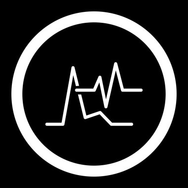 EKG yuvarlak vektör simgesi