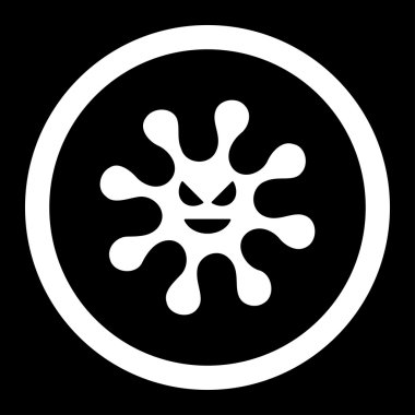 Kötü bakteri yuvarlak vektör simgesi