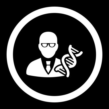 Genetik mühendisi yuvarlak vektör simgesi