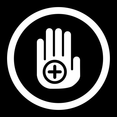 El tıbbi işaret yuvarlak vektör simgesi