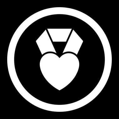 Kalp Ödülü yuvarlak vektör simgesi