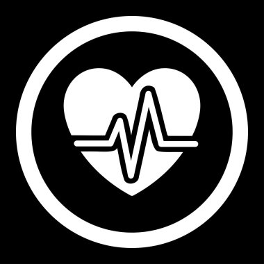 Kalp diyagramı yuvarlak vektör simgesi