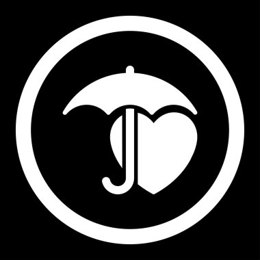 Kalp koruma yuvarlak vektör simgesi