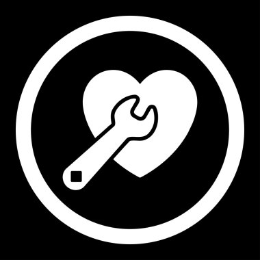 Kalp onarım yuvarlak vektör simgesi
